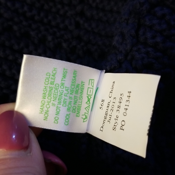 Lilly Pulitzer blue sweater accented with golden chain Details. Size Small - Picture 12 of 12